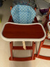Saoors餐椅婴儿宝宝家用多功能餐桌椅儿童实木靠背折叠饭桌椅子 杨木茶色经典款+坐垫 晒单实拍图
