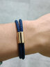 power ionics潮牌硅胶手链男女转运珠情侣刻字手绳学生礼物手环手镯 深蓝/玫瑰金配饰 实拍图