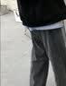 至唯牛仔裤男直筒宽松百搭九分裤子男潮流牌阔腿春秋冬季韩版休闲裤男 烟灰 M【推荐90-115斤】 实拍图