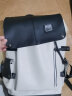 范思佐男士双肩包背包男时尚大容量复古15.6英寸电脑包潮牌旅行包 黑配白抽带款 实拍图