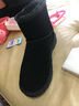 意尔康女靴短筒棉鞋一脚蹬时尚短靴女简约轻便雪地靴 26322W 黑色 38  实拍图