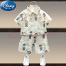 迪士尼（Disney）男童夏装套装2024新款儿童短袖衬衫潮男宝宝童装夏天痞帅男孩衣服 （上衣+裤子）套装 130码（身高120-130cm） 晒单实拍图
