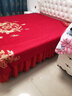 娜依天 婚庆结婚四件套 多件套大红刺绣绣花套件 结婚床上用品婚礼喜庆100%全棉婚房四件套 龙凤添喜 2米床裙式（220*240cm被套)四件套 实拍图
