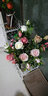 野派欧式复古保加利亚玫瑰仿真花束假花绢花客厅装饰陶瓷花瓶花艺摆件 单枝香槟玫瑰 实拍图
