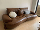 意式轻奢真皮沙发客厅新款小户型现代简约白色奶油风弧形皮艺沙发 标准版:进口松木-高密海绵座包 [进口]弧形单人: 1.2米 实拍图
