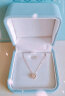 佐卡伊钻石项链女钻石吊坠时尚锁骨链简约车花显钻波点生日送女朋友礼物 D06617钻石吊坠4分H/SI【双色】 实拍图