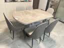 风之意 轻奢岩板餐桌现代简约可变圆桌储物饭桌家用小户型伸缩餐桌椅组合歺桌SH-266A 【推荐】12mm岩板餐桌-云多拉灰 1.35米一桌八椅 实拍图