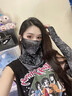 槿城 夏季防晒面罩女ins全脸护颈挂耳口罩骑行面巾男潮薄款紫外线护脸面纱fs5548 腰果花面罩+冰袖（黑） 实拍图