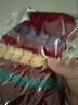 幽米时尚韩版针织保暖毛线帽女士毛球护耳系绳毛球拼色女可爱针织帽子 酒红 实拍图