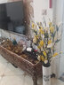 鑫达特雪梅花胶花仿真假花客厅摆放花卉落地高带花瓶电视柜旁摆件SN9266 白 黄带瓶价格 实拍图