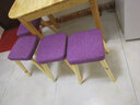 非洲鹰实木凳子饭桌凳时尚方凳创意小板凳家用餐凳布艺化妆凳梳妆凳 浅紫色 大号交叉凳45高 实拍图