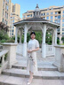 皮尔卡丹（pierre cardin）中年妈妈连衣裙夏装洋气国风改良旗袍裙2024新款中老年女夏季裙子 粉色 2XL (推荐112~127斤) 实拍图