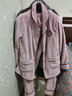 韩彩睡衣女法兰绒秋冬加绒加厚情侣珊瑚绒女士家居服套装 粉紫 XL 实拍图
