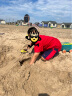 比乐（B.） B.Toys儿童沙滩玩具宝宝水桶玩沙挖沙风车沙铲沙耙小车玩具套装 海滩旅行车-蓝色 实拍图