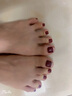 苜然2025新款朋克时尚脚趾甲片潮流集合穿戴美甲贴片成品脚假指甲贴片 131-酒红银珠 24片 【店长推荐】 实拍图