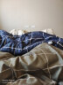 曼克顿（MANKEDUN）全新水洗棉床上四件套纯色简约裸睡家用学生宿舍床单被套三套件 莫奈-魅影黑 四件套2.0m床-适用被套220*240cm 实拍图