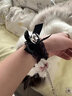 戚小米性感蕾丝铃铛手环脚环禁系情侣道具脚铐脚链腿环手铐脚镣女礼物 黑蕾丝铃铛【手脚通用】 实拍图