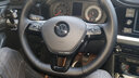 奥迈尔 大众真皮手缝方向盘套新探岳途昂途岳朗逸高尔夫7速腾凌渡宝来POLO迈腾帕萨特途观L把套改装 黑色黑线两侧打孔 朗逸专用 实拍图