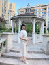 皮尔卡丹（pierre cardin）中年妈妈连衣裙夏装洋气国风改良旗袍裙2024新款中老年女夏季裙子 粉色 2XL (推荐112~127斤) 实拍图