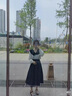 红蜻蜓半身裙女高腰伞裙2025春秋新款女装西装裙中长款A字裙裙子长裙 黑色 L 实拍图