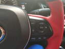 适用于福特新蒙迪欧真牛皮手缝方向盘套经典福克斯/福睿斯/锐界翼虎/博金牛座探险者汽车改装把套四季通用 磨砂+红色皮 实拍图
