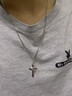 QMXD刻字项链男士潮流十字架戒指吊坠嘻哈男女生锁骨链学生时尚送男友 实拍图