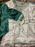 美标6A级真丝睡衣女春夏长袖印花100%桑蚕丝绸家居服可外穿两件套装秋 白色 M (160) 实拍图