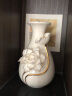 东方泥土高档描金陶瓷花瓶轻奢摆件 客厅餐桌插花家居新中式白色干花瓷器 描金花瓶（荷花） 实拍图