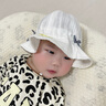 李晨曦（Lichenxi）婴儿帽子春秋季薄款款男童女宝宝渔夫帽防晒遮阳公主儿童太阳盆帽 白色 蝴蝶结可调节大小 均码 适合3-24个月帽围40-50CM 实拍图
