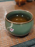 下功夫官窑铁胎冰裂纹茶杯茶具大号主人杯单杯陶瓷功夫茶品茗杯茶盏个性 官窑梅花禅定杯青色 实拍图