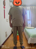 DIOULIFE夏天男士休闲套装夏季运动套装男衣服冰丝短袖T恤运动服套装潮牌 855卡其 XL 实拍图