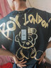 BOY LONDON【范丞丞同款】夏季短袖情侣小熊涂鸦满印潮牌T恤N01019 黑色 XS 此款偏大，建议拍小一码 实拍图