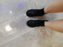 美思鸟（MEISINIAO） 女鞋马丁靴女靴子秋冬季新款英伦风短靴粗跟网红机车靴休闲女靴 黑色（单里） 35 实拍图