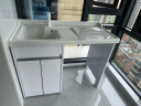 顾家家居（KUKA）洗衣机一体柜伴侣台盆阳台洗衣机柜太空铝洗衣柜G-07401 120CM|典雅白左盆|右盆找客服 实拍图