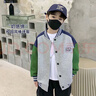 左西男童棒球服外套秋装2025新款儿童春秋款夹克韩版上衣潮 灰色 150 实拍图