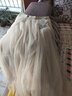 欧偲麦 网纱半身裙女士新款半身长裙中长款百褶裙时尚a字裙子 6029 米色 均码(适合1尺9~2尺5腰围) 实拍图