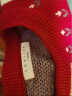 唐狮（TonLion）2022毛衣女复古设计感印花针织衫可爱宽松上衣 瑰丽红 M  实拍图