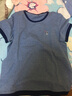 暇步士（Hush Puppies）女装夏季纯棉条纹圆领短袖T恤 368蓝白 M 实拍图