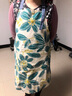 AKAW日本围裙家用厨房吸水防油擦手工作服男女家务清洁防污纯棉罩衣 【可调节】琵琶芭蕉-透气棉麻 1件 实拍图