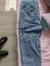 莫代尔牛仔裤女装2025秋冬季新款时尚百搭宽松紧高腰阔腿直筒裤显瘦女裤 蓝色加厚  半松紧腰 加绒 M 建议90-105斤 实拍图
