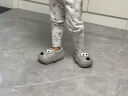 幸福玛丽（Cheerful Mario）儿童棉拖鞋包跟防水保暖毛拖鞋男孩软底棉鞋灰色内长19cm 实拍图