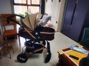 逗逗熊婴儿推车高景观童车宝宝可坐可平躺双向避震折叠BB轻便手推车  旗舰版灰色+坐躺+单手收+遮阳蚊帘+后轮高配+餐盘 实拍图