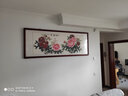 暮春舍（MUCHUNSHE）手绘国画牡丹画新中式字画客厅装饰画中堂挂画花开富贵花鸟牡丹图 《花开富贵福满堂》A大气款 63*125CM【红褐实木镜框】 实拍图