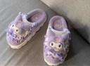 QYCKABY棉拖鞋男女儿童秋冬季新款可爱卡通亲子居家保暖毛毛防滑包跟棉鞋 库洛米【半包跟亲子款】 36-37 适合35-36 实拍图
