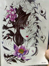 哦嘻啦1套2张古典莲花美女花臂腿明月艺泪伎男女手臂腿仿真防水纹身贴纸 荷花美女贴纸 实拍图