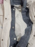鸭鸭羽绒服女冬季2023年新款短款牛仔拼接今年流行冬装加厚保暖外套XB 白色 165/L 晒单实拍图