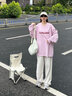 莫代尔香蕉运动裤女春秋款2025新款宽松休闲窄版阔腿裤美式爵士跳舞卫裤 杏色【常规款】 S码【建议80-95斤】 实拍图