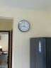 康巴丝（Compas）挂钟简约钟表创意客厅办公石英钟表挂墙卧室日历时钟钟表 黑白色 12英寸（直径30厘米） 实拍图