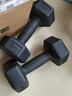 HOOB 新品固定环保包胶六角哑铃男女家用健身器材kg 黑色2斤*2只（1kg*2只） 实拍图