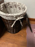 宜然家居藤编脏衣篮衣服篮子收纳筐衣物带盖家用收纳篓 咖啡筐+埃菲尔铁塔里布 大号（口42cm 高50cm） 实拍图